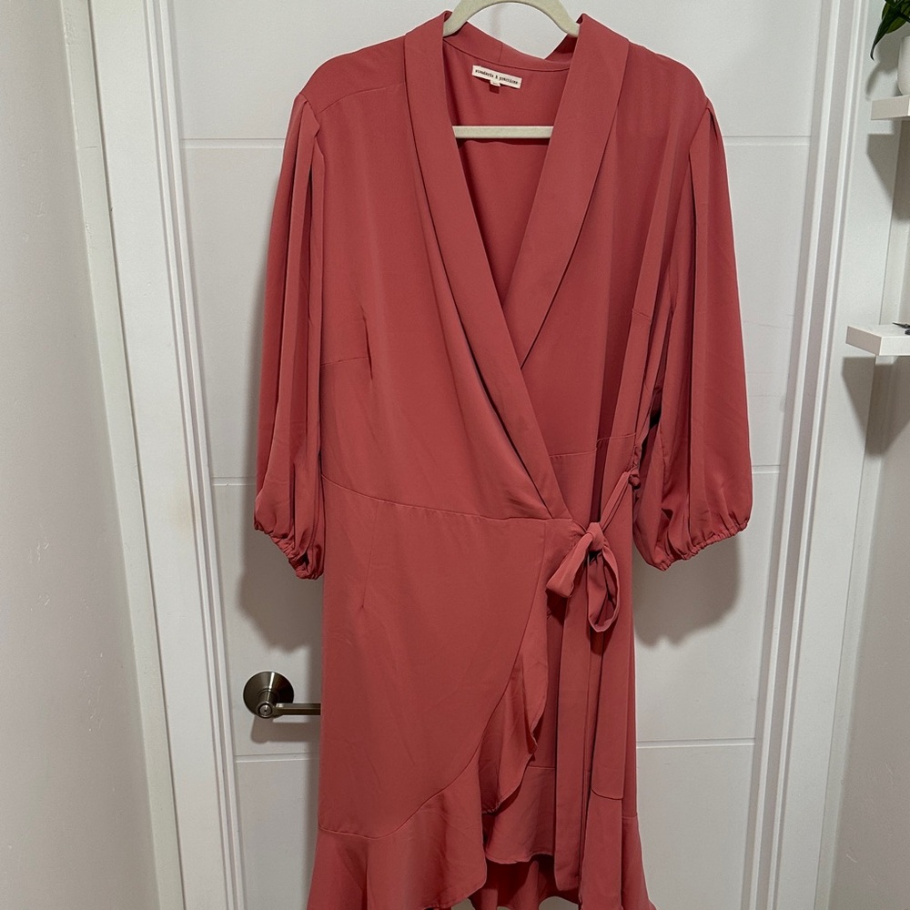 Romantic Plus Size Midi Dress in Dusty Rose